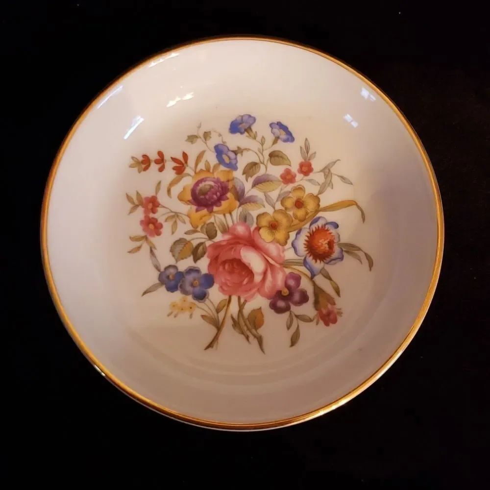 Small Vintage Avon Decorative Floral Dish Plate
